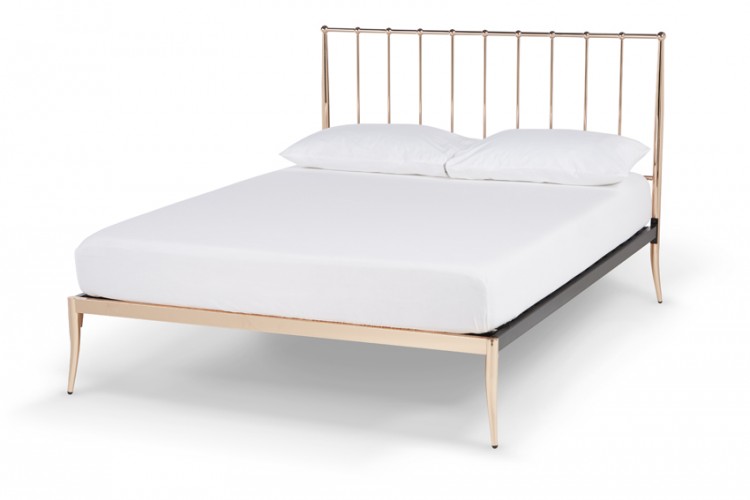 Serene Saturn 6ft Super Kingsize Rose Gold Metal Bed Frame by Serene