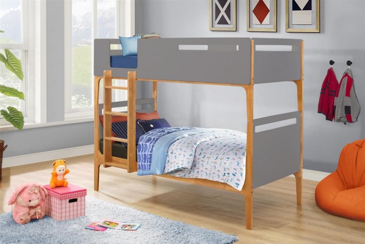 Birlea Islington 3ft Single Oak And Grey Wooden Bunk Bed By