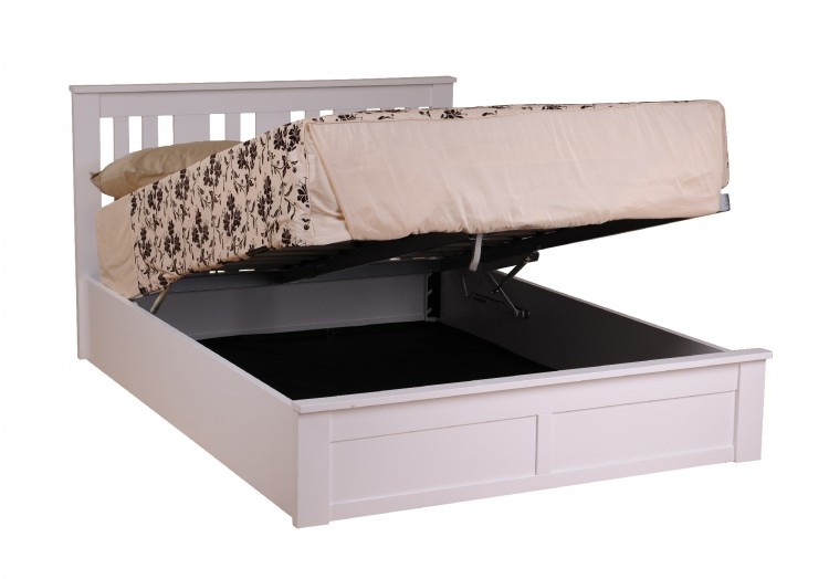 Sweet Dreams Coliseum 4ft Small Double White Ottoman Lift Wooden Bed Frame by Sweet Dreams