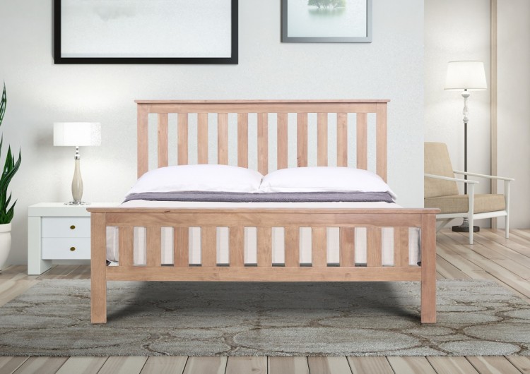Hardwood double online bed frame