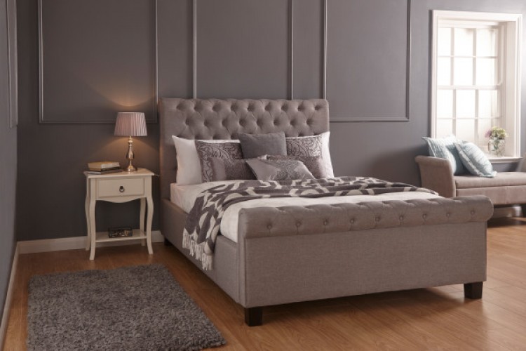 Gfw Layla 5ft Kingsize Silver Fabric Ottoman Bed Frame By