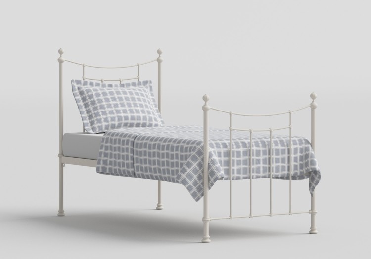 OBC Winchester 3ft Single Glossy Ivory Metal Bed Frame by ...
