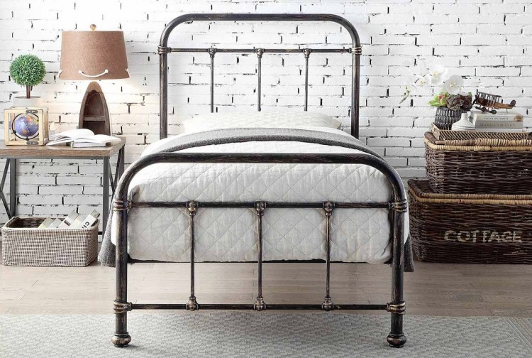 Sleep Design Burford 3ft Single Rustic Metal Bed Frame by Sleep Design