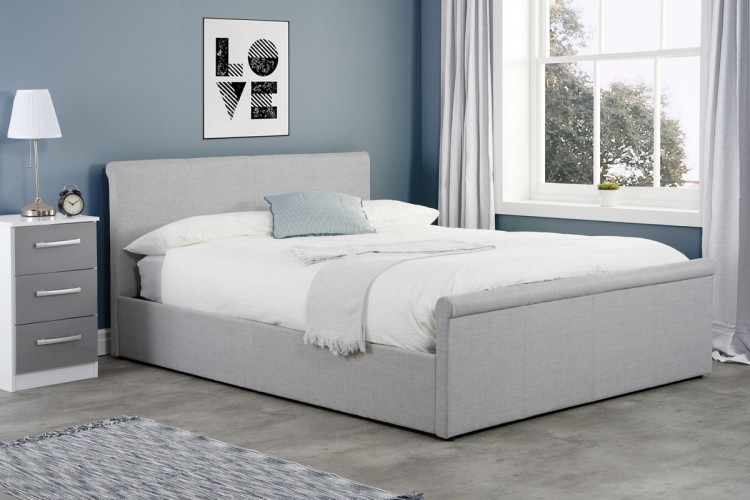 Birlea Stratus 4ft Small Double Grey Fabric Side Lift Ottoman Bed Frame