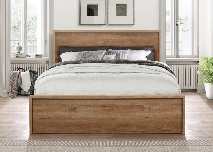 Birlea Stockwell 4ft Small Double Oak Finish Wooden Bed Frame With