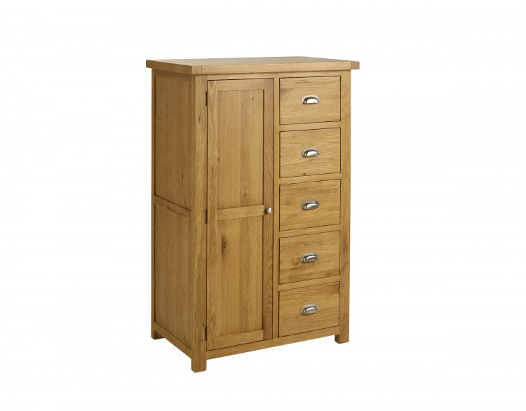 Solid oak cheap tallboy wardrobe