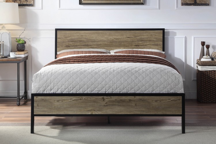 Timber and metal bed deals frame
