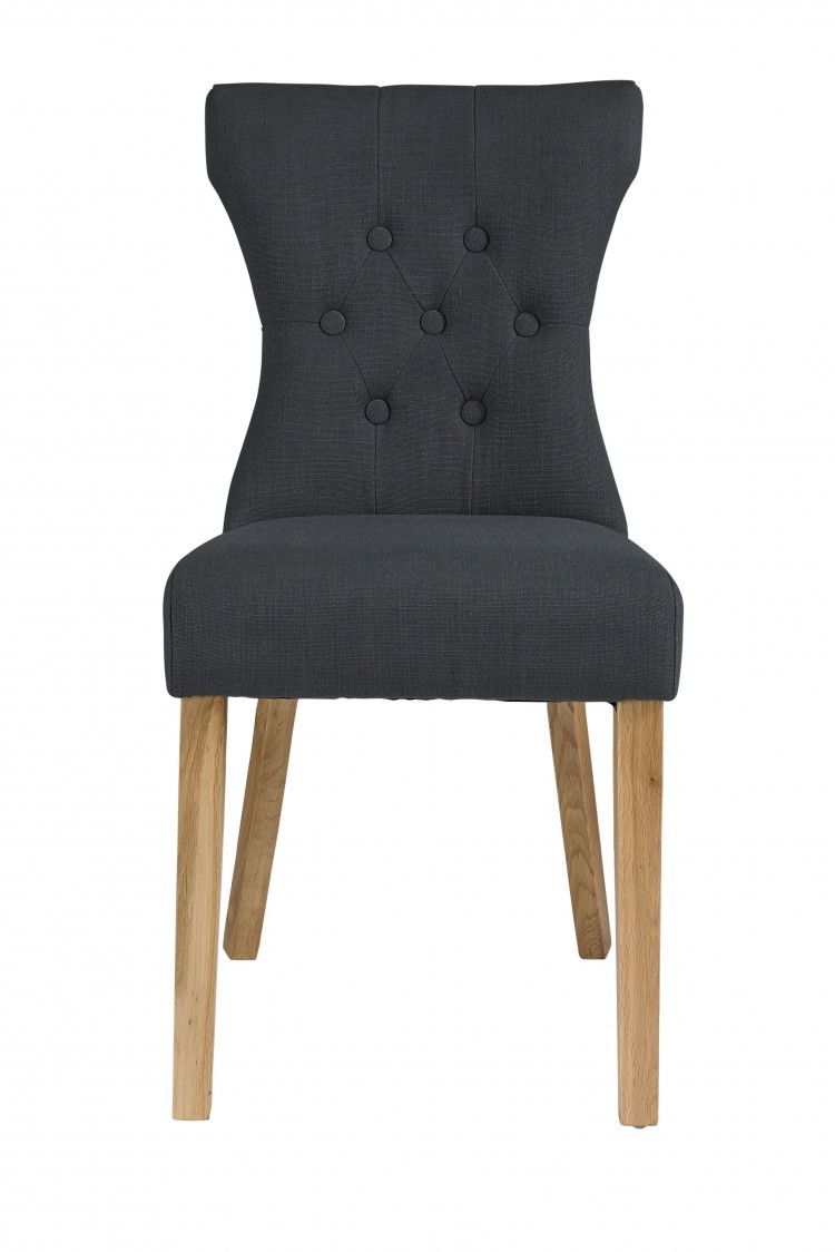 lpd naples pair of grey fabric dining chairs