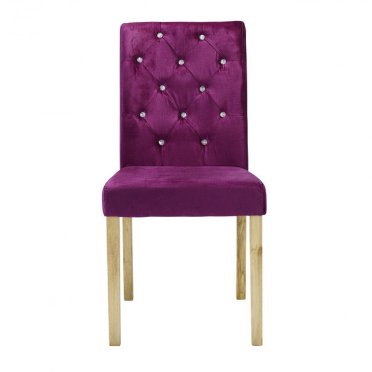 LPD Oporto Medium Size Dining Table Set With 4 Paris Purple Velvet Chairs by LPD Furniture