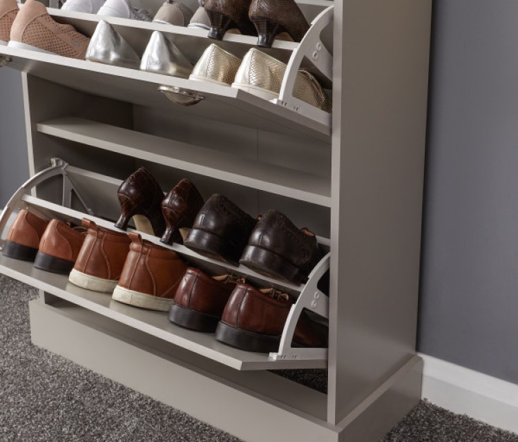 GFW Kendal Deluxe Shoe Cabinet In Grey