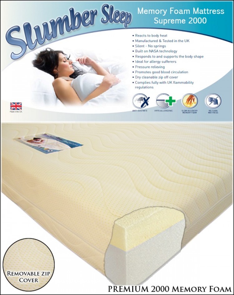 Time Living Slumber Sleep Premium 2000 4ft6 Double Memory Foam