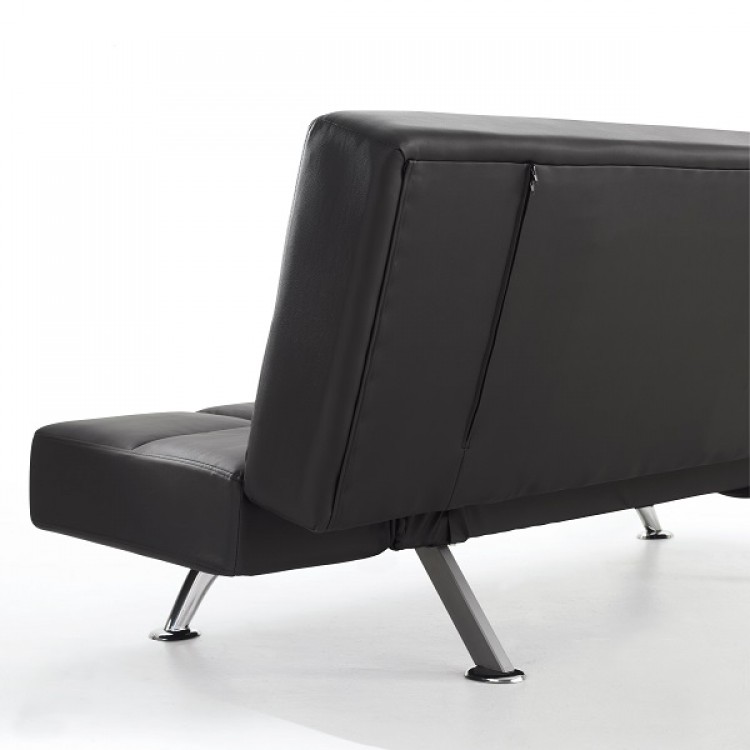 Serene Venice Black Faux Leather Sofa Bed By Furnishings