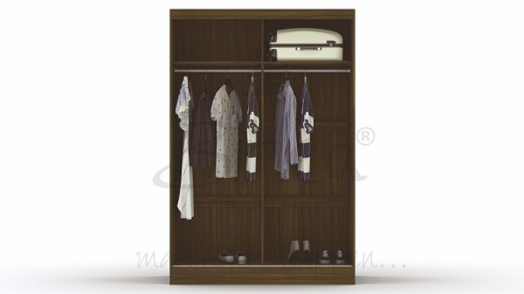 Birlea Lynx Walnut With Cream Gloss Sliding Door Wardrobe With
