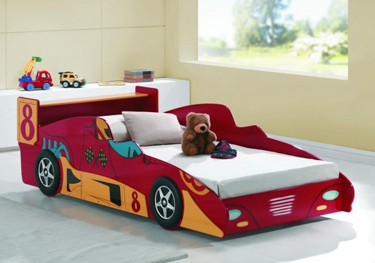 Joseph Turbo Racer Red 3ft Single Car Bed Frame Joseph F1 Racer Red 3ft Single Car Bed Frame