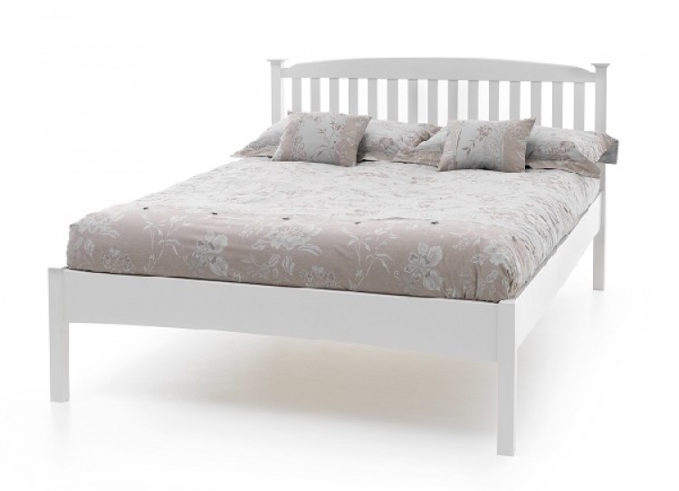 Serene Eleanor 4ft6 Double White Wooden Bed Frame with Low Footend by