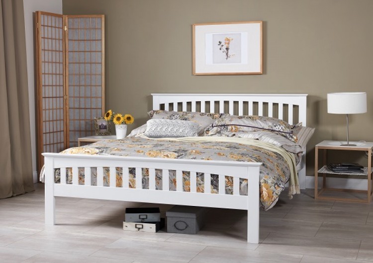 Serene Amelia 6ft Super Kingsize White Wooden Bed Frame By Serene Amelia 5ft Kingsize White Wooden Bed Frame