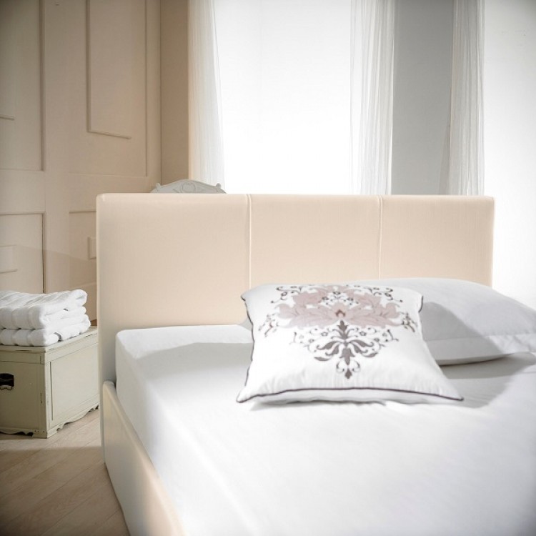 Emporia Madrid 6ft Super Kingsize Cream Faux Leather Ottoman By Super Kingsize Ivory Cream Faux Leather Ottoman Emporia