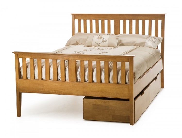 Super King Size Cherry Wooden Bed Frame, High Wooden Bed Frame
