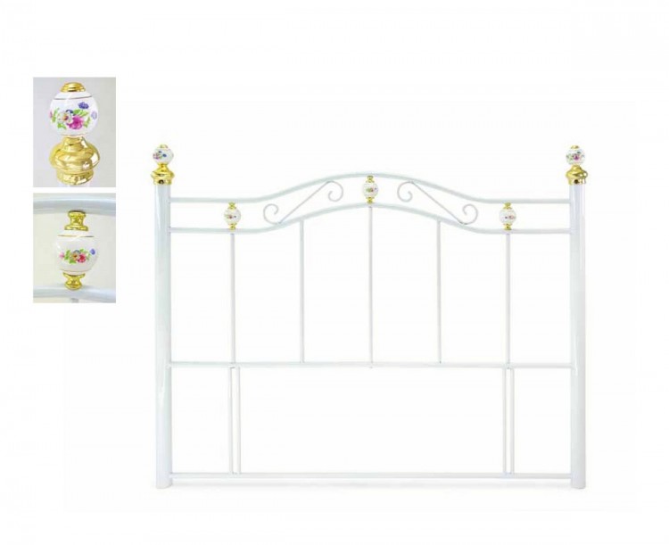Metal Beds Warwick 4ft6 Double White Metal Headboard by Metal Beds Ltd
