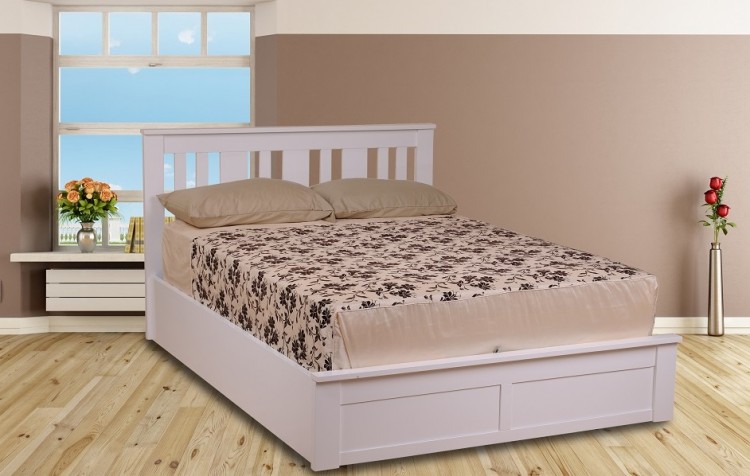 Sweet Dreams Coliseum 4ft Small Double White Ottoman Lift