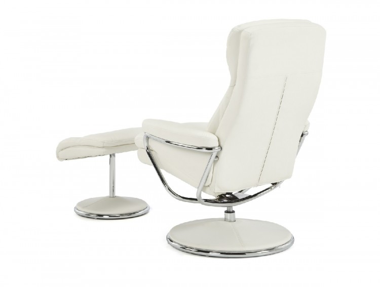 Serene Halden White Faux Leather, White Leather Recliner Chair